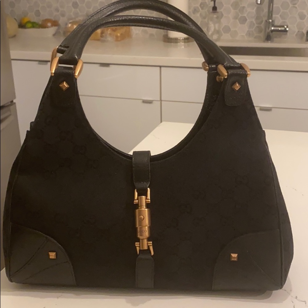 Gucci Jackie GG Canvas Nailhead Bag